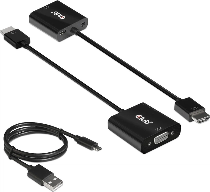 Przejściówka Club 3D HDMI 1.4 - VGA (mit Audio) St/Bu - obraz 1