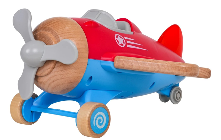 Zestaw do zabawy Drewniany samolot Czerwony ZDR.WB008C.CR (5903864971286) - obraz 6