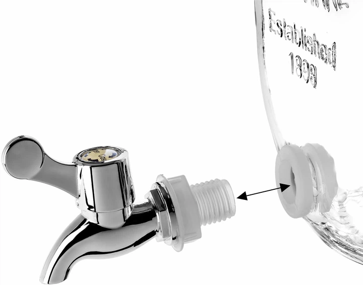 Słój do napojów Kadax Mesagne z kranikiem szklany 4 l (5903699404256) - obraz 2