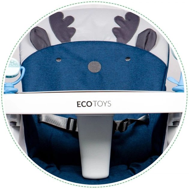 Стільчик для годування EcoToys складний Синій (5903089066149) - зображення 10