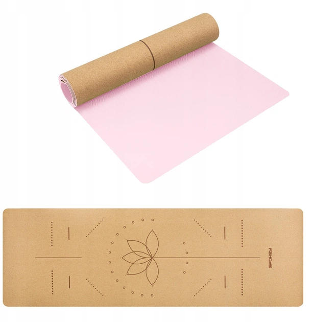 Килимок для фітнесу та йоги Spokey Savasana з корку (5905339459398) - зображення 1