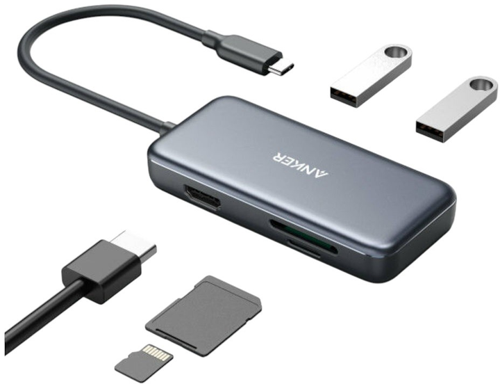 Hub Anker PowerExpand 5-in-1 USB-C Media Hub A8334HA1 (0194644021085) - obraz 2