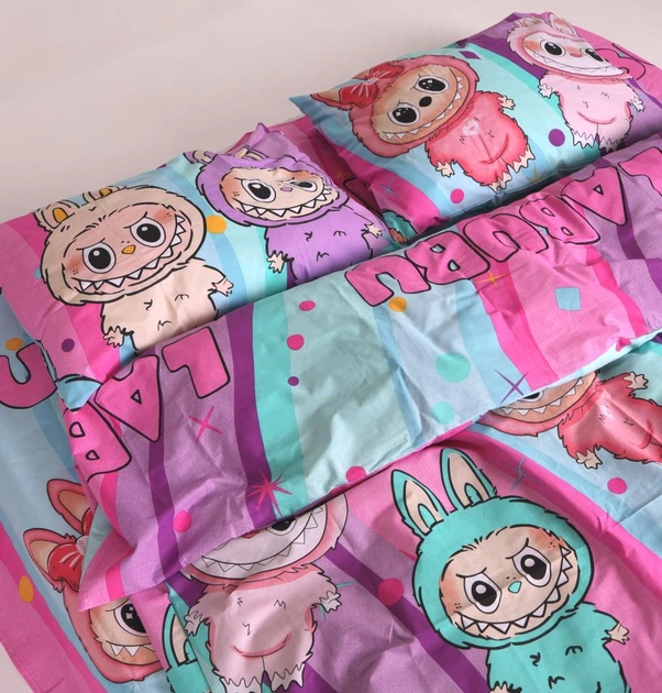 Комплект постельного белья Бязь Rainbow Labubu 110х140 см - изображение 2