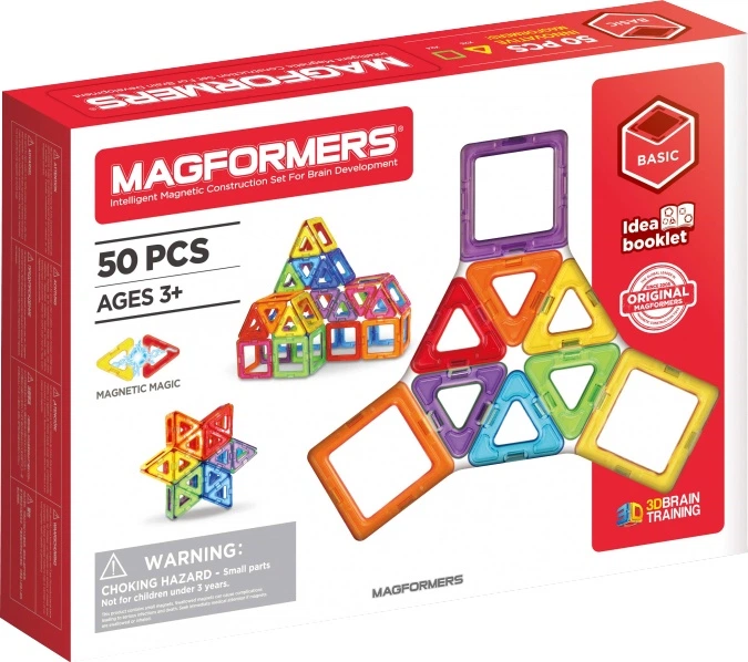 Magnetyczny zestaw konstrukcyjny Magformers Zestaw podstawowy 50 elementów (701006) (8809134360446) - obraz 1