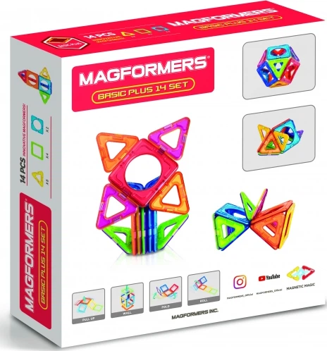 Magnetyczny zestaw konstrukcyjny Magformers Zestaw podstawowy plus 14 elementów (715013) (8809465534561) - obraz 2