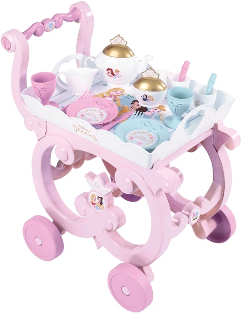 Візок Smoby Дісней Принцеси зі знімним підносом із сервізом 17 аксесуарів 44 х 31 х 47.5 см (312502) (3032163125020) - зображення 2