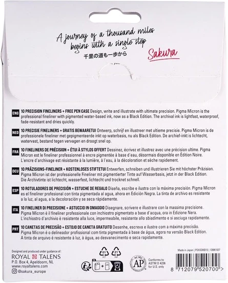 Набір лінерів Sakura Pigma Micron Black Edition 003-12 Чорний 10 шт (POXSDKB10) (8712079520700) - зображення 2