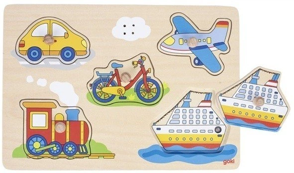Puzzle dźwiękowe Goki Transport drewniany (57519G) (4013594575195) - obraz 1