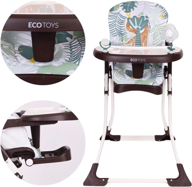 Стільчик для годування EcoToys складний з іграшками (5905817007929) - зображення 3