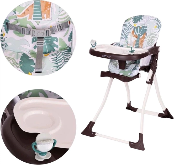 Стільчик для годування EcoToys складний з іграшками (5905817007929) - зображення 4