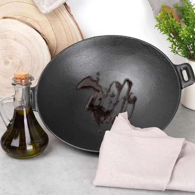 Сковорода Wok Orion Litina чавунна 30 см (8592381157692) - зображення 4