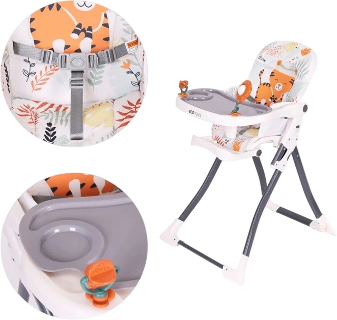 Стільчик для годування EcoToys складний з іграшками Різнокольоровий (5905817007936) - зображення 5