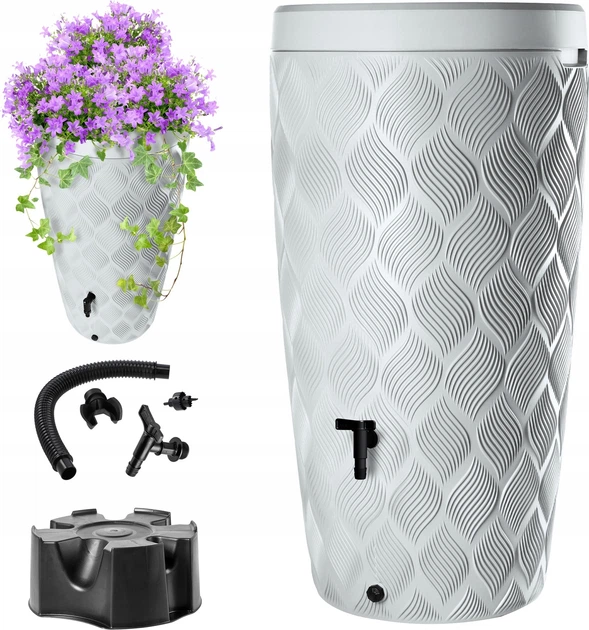 Zbiornik na deszczówkę z podstawką Kadax Reveret 240 L Biały - obraz 1