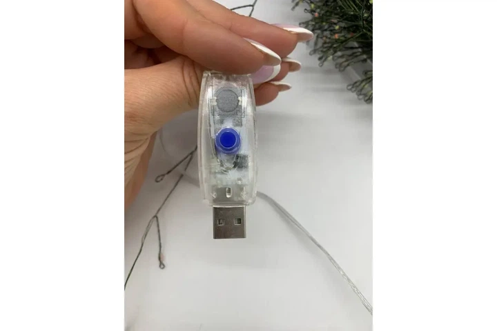 Гірлянда Роса на котушці феєрверк - мішура від USB, 20м, 600LED + пульт Мультик - зображення 4