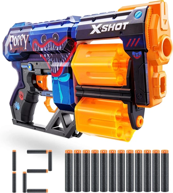 Бластер XSHOT Skins Dread Poppy Playtime - Jumpscare (12 Darts) by
