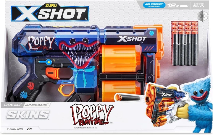 Бластер XSHOT Skins Dread Poppy Playtime - Jumpscare (12 Darts) by