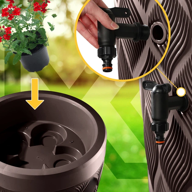 Zbiornik na deszczówkę Kadax Reveret 240 L Brązowy - obraz 7