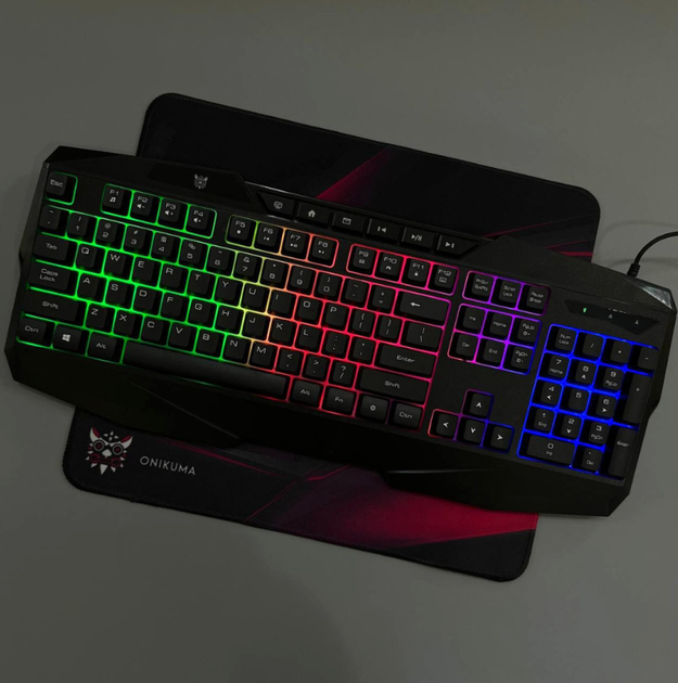 Игровой комплект Onikuma TZ3006 3 в 1 (клавиатура + мышь + коврик) с подсветкой (з Eng розкладкою) - изображение 3