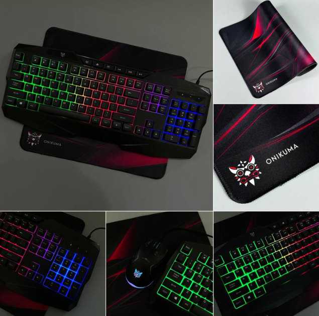 Игровой комплект Onikuma TZ3006 3 в 1 (клавиатура + мышь + коврик) с подсветкой (з Eng розкладкою) - изображение 9