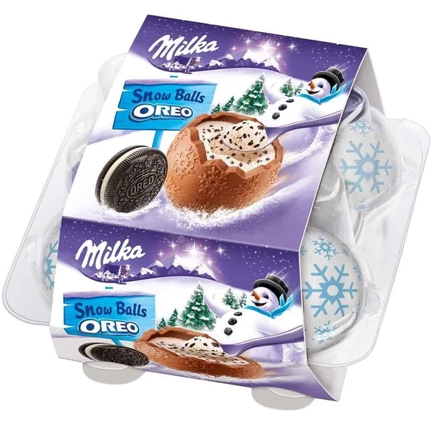 Шоколадні кульки (яйця) Milka Snow Balls Oreo, 112 г, Сноу болс