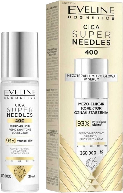 Сироватка для обличчя Eveline Cica Super Needles 400 від перших ознак старіння 30 мл (5903416084389) - зображення 1