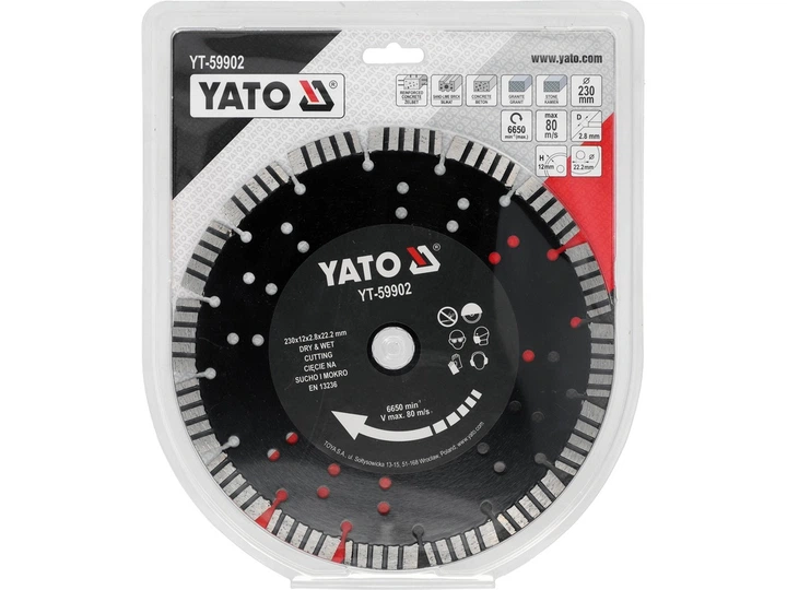 Диск алмазний Yato YT-59902 лазерно зварені сегменти 230 мм (5906083119385) - зображення 4