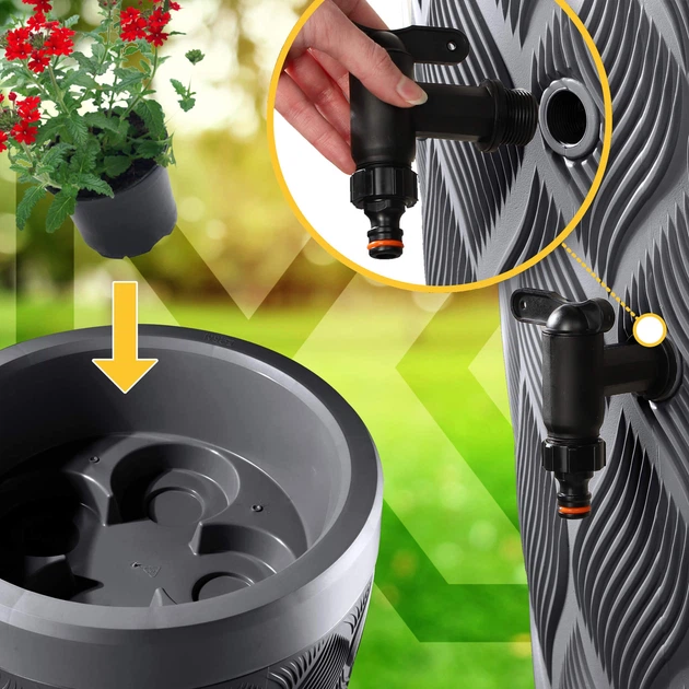 Zbiornik na deszczówkę Kadax Reveret 240 L Antracytowy - obraz 5