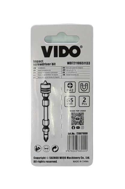 Бита Vido WD72110651133 PH2*PH2*50мм - Фото 2 Бита Vido WD72110651133 PH2*PH2*50мм - изображение 2