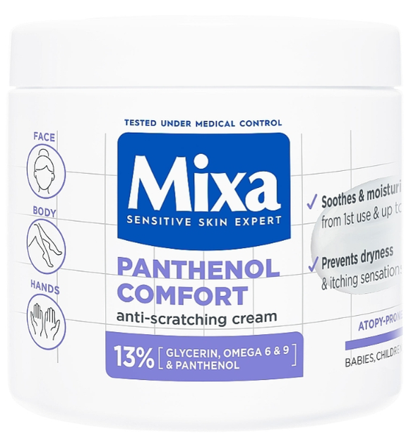 Крем для обличчя рук і тіла MIXA Panthenol Comfort зволожуючий 400 мл (3600551153148) - зображення 1