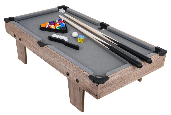 Ігровий стіл 4 в 1 Більярд Настільний футбол Аерохокей Пінг-понг Сірий ZGR.XJ6603 (5903864988635) - зображення 11