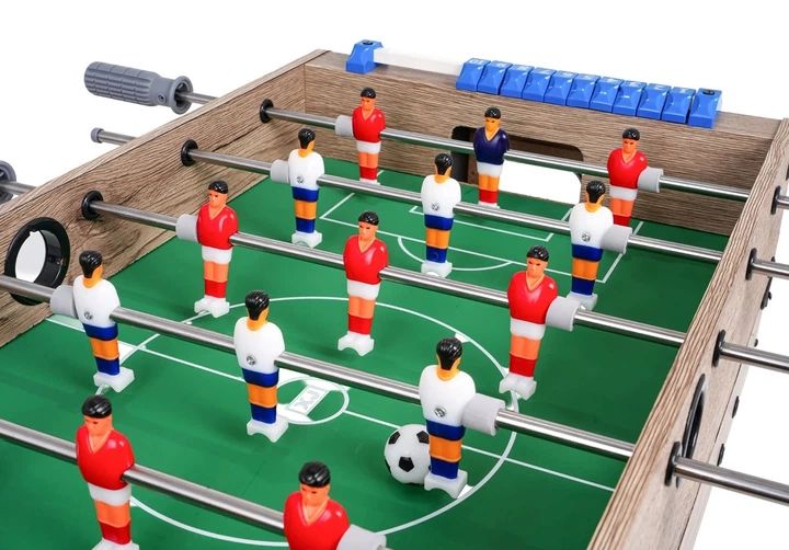 Ігровий стіл 4 в 1 Більярд Настільний футбол Аерохокей Пінг-понг Сірий ZGR.XJ6603 (5903864988635) - зображення 12