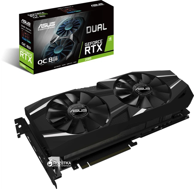 Видеокарта Asus PCI-Ex GeForce RTX 2080 Dual OC 8GB GDDR6 (256bit