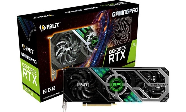 Palit GeForce RTX™ 3070 Ti GamingPro

8GB Видеокарта Palit GeForce RTX 3070 Ti GamingPro (NED307T019P2-1046A
