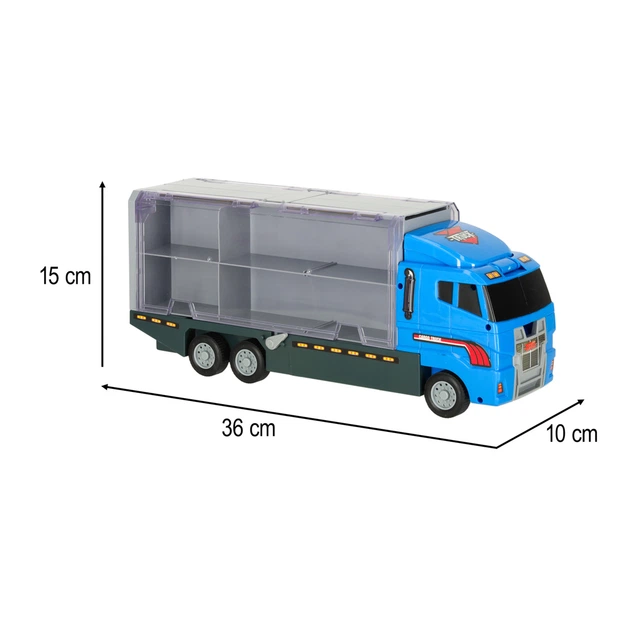 Transporter ciężarówka KIK TIR wyrzutnia + metalowe auta policja (5903039704077) - obraz 9