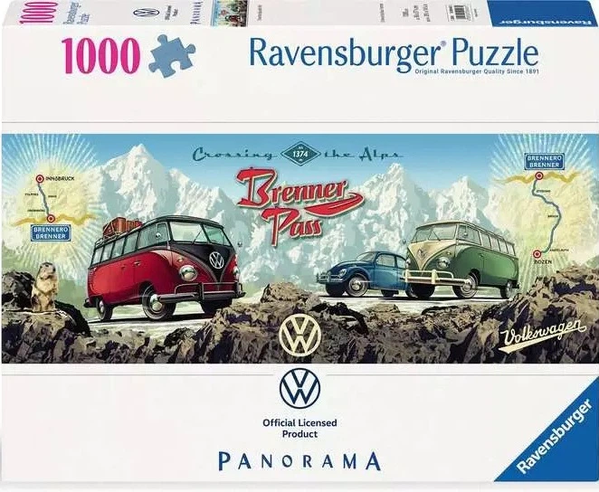 Puzzle Ravensburger Panorama Volkswagen Vintage 1000 elementów 12000443 (4005555004431) - obraz 1