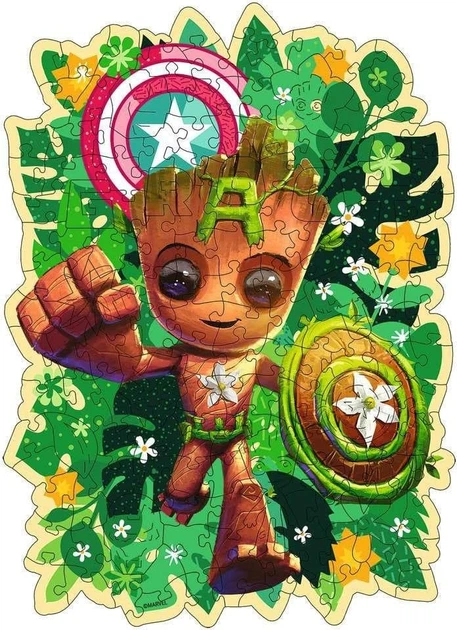 Дерев'яний пазл Ravensburger Marvel Groot 150 елементів 12001459 (4005555014591) - зображення 2