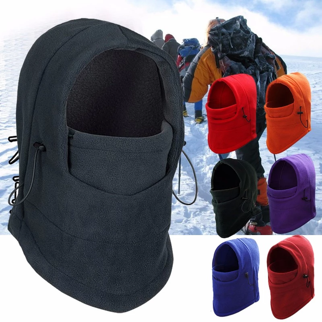 Зимняя спортивная балаклава из толстого флиса с затяжками 31*35 см Beanies - изображение 3