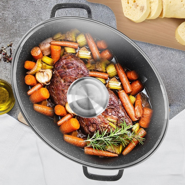 Форма для запікання Orion Grande з кришкою овальна гусятниця 43.5 x 33.5 x 20 cm (8592381213183) - зображення 5