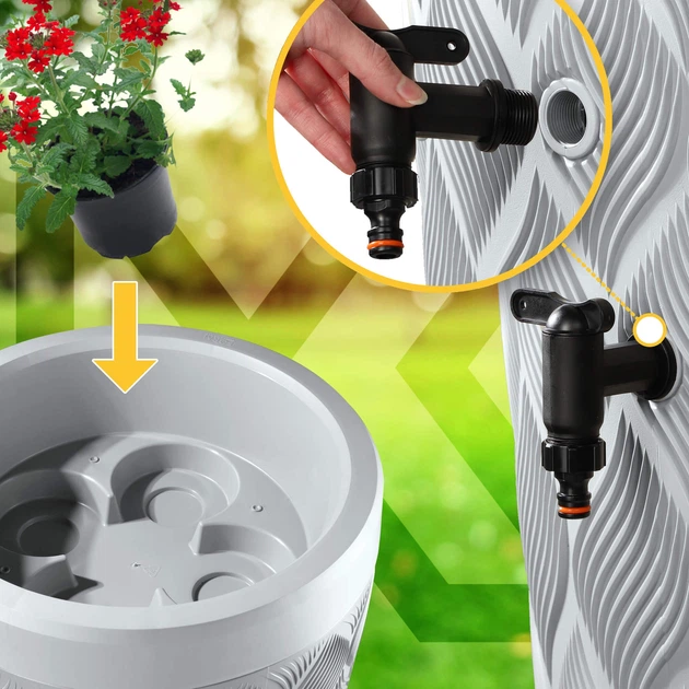 Zbiornik na deszczówkę Kadax Reveret 240 L Szary - obraz 5