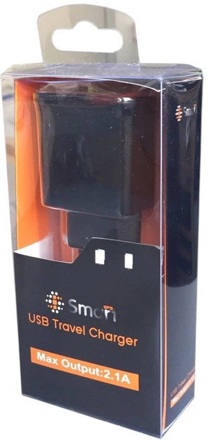 Мережевий зарядний пристрій SmartGPS Dual USB 2.1 A LSI01 Чорний (5905279820531) - зображення 4