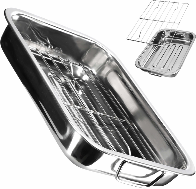 Brytfanna Kadax Motte z rusztem srebrna 40x28.5x5 cm (5903699431030) - obraz 3