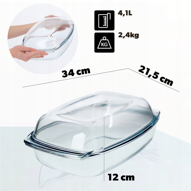Форма для випічки Kadax Backe прямокутна з кришкою 4.1 л (5903699426500) - зображення 2