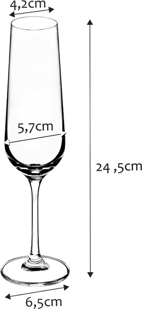 Набір келихів для шампанського Kadax Fano 6х200 мл (5902730382058) - зображення 2