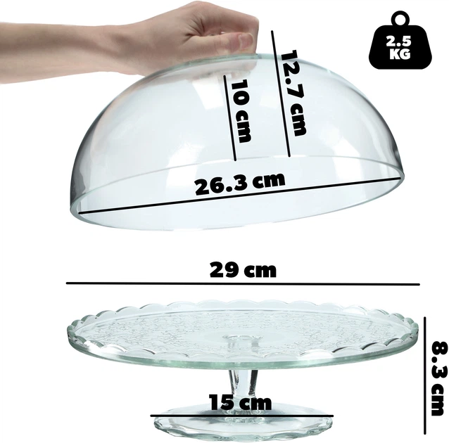 Patera na ciasto Kadax Dego na nodze z pokrywą 29 cm (5903699485996) - obraz 2