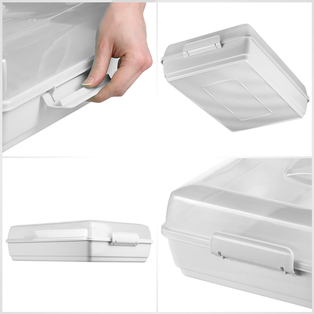 Pojemnik do ciast i wypieków Kadax zamykany Szary 43.5x30 cm (5903699430873) - obraz 3