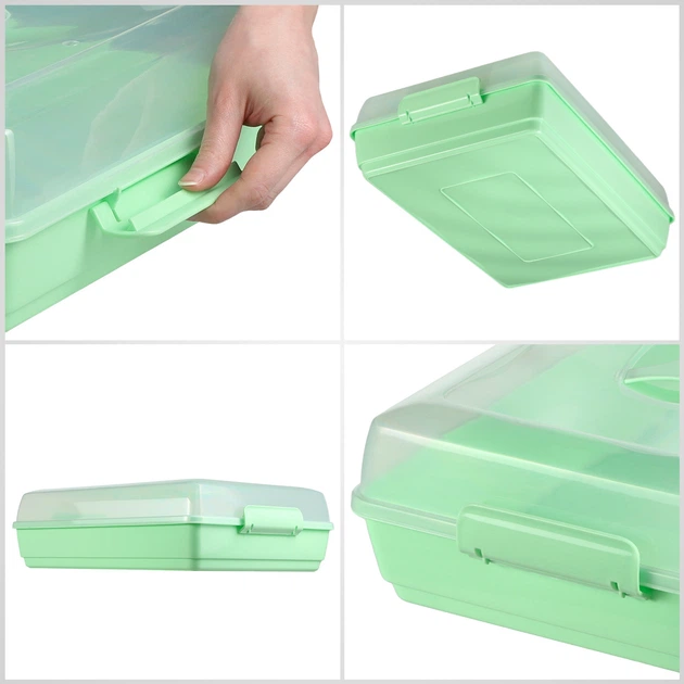 Контейнер для тістечок та випічки Kadax із кришкою та вставкою М'ятний 43.5x30 см (5903699430880) - зображення 3