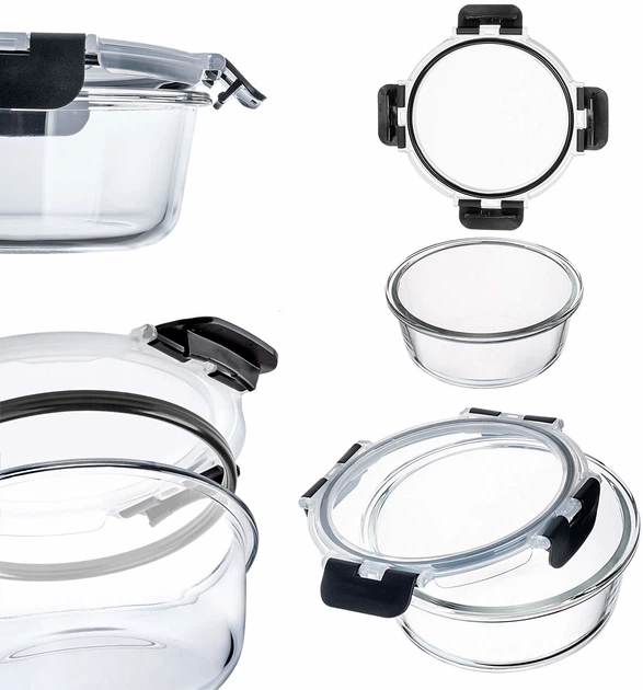 Zestaw szklanych pojemników Kadax Termoli z pokrywkami 12 szt (5906638309216) - obraz 7