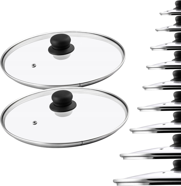 Zestaw pokrywek Kadax szklanych 2x28 cm (5903699442913) - obraz 1