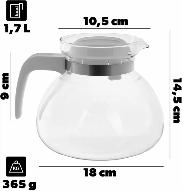 Заварювальний чайник Kadax Flond жаростійкий білий 1.7 л (5906638308127) - зображення 2