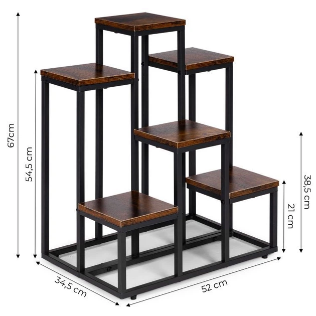 Stojak na kwiaty doniczkowe ModernHome by Multistore ME-ATS20 6 półek ozdoby Loft (5905817007752) - obraz 7